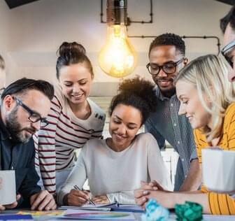 Colleagues around a table