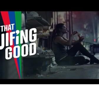 Woman eating peanut butter