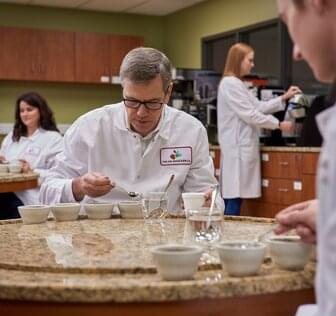 smucker research and development employees cupping coffee